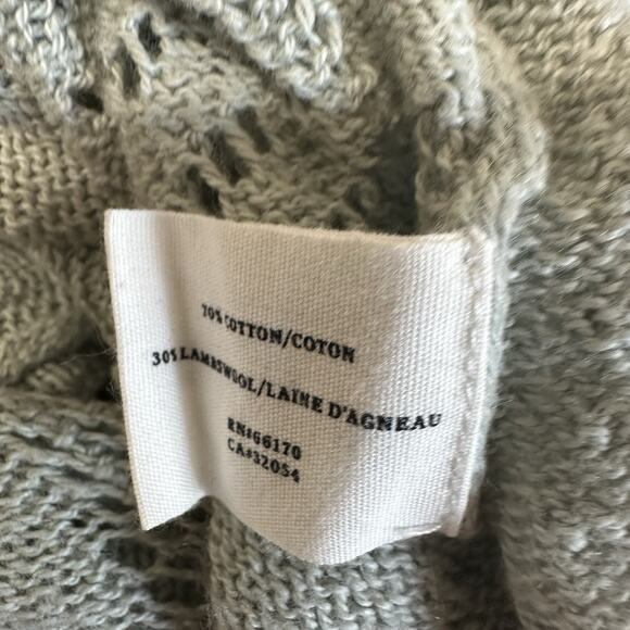 Anthropologie Sparrow Cardigan Sweater Medium Green Cotton Lambswool Knit Boho - Picture 13 of 14